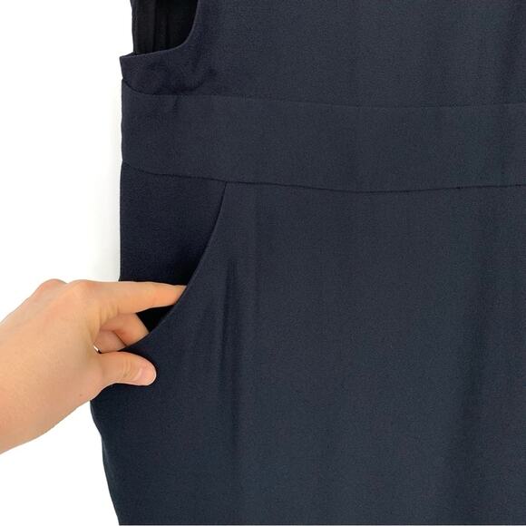 BARNEYS NEW YORK Cut Out Sheath Dress Navy Blue 6 - Picture 5 of 12